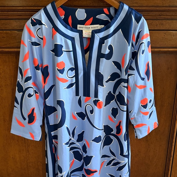 NWT Gretchen Scott Jersey Split Neck Dress - Picture 2 of 6